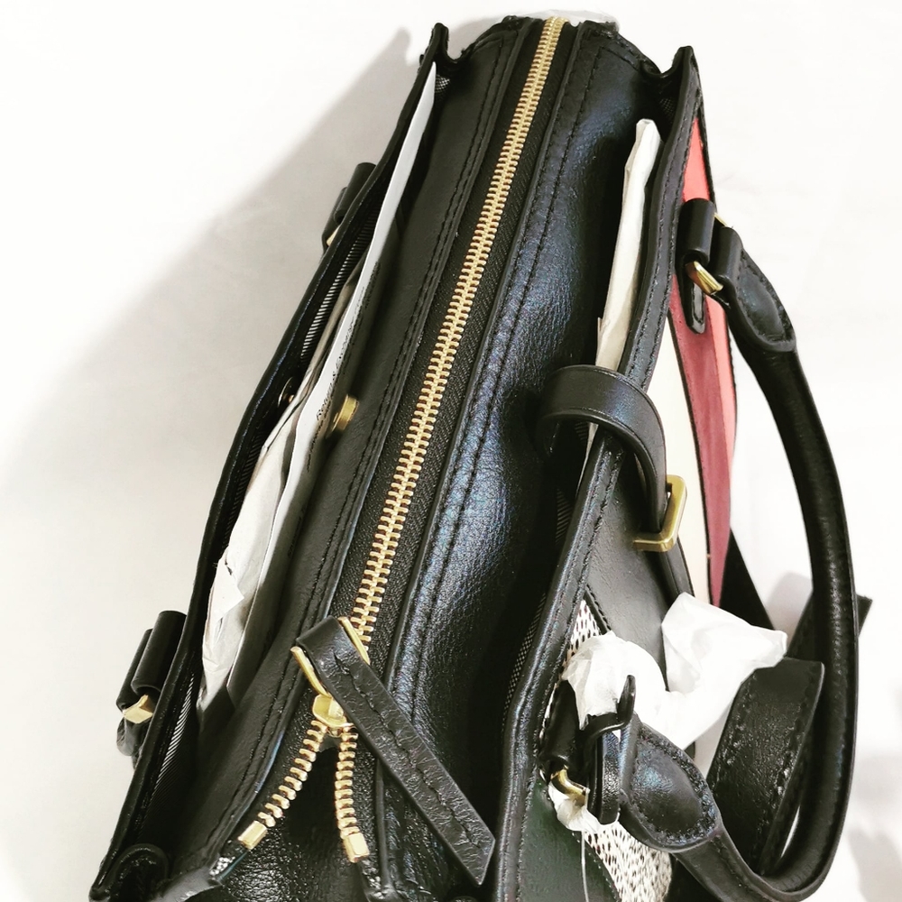 Fossil Ryder Satchel Patchwork Black Multi - image 3